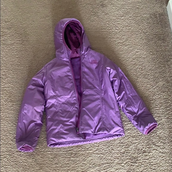 North face girls reversible Perseus jacket sm7/8 - Picture 3 of 4
